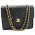 CHANEL Classic Double Flap Square Chain Schultertasche Schwarz - Ansicht 2