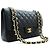 Borsa a tracolla con catena CHANEL 11" Double Flap in vitello granulato nero