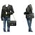 Borsa a tracolla con catena CHANEL 11" Double Flap in vitello granulato nero - vista 12