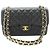 Borsa a tracolla con catena CHANEL 11" Double Flap in vitello granulato nero - vista 2