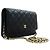 Borsa a tracolla CHANEL Black Classic Wallet On Chain WOC Clutch Oro Nero