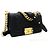 Borsa a tracolla CHANEL Boy Chain Nera Matelassé Patta in Pelle d'Agnello Oro Nero