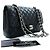 Borsa a tracolla CHANEL Double Flap 10" in vitello granulato, Nero