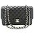 Borsa a tracolla CHANEL Double Flap 10" in vitello granulato, Nero - vista 2