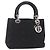 Borsa Christian Dior Lady Dior Canage Nylon Black Silver Auth 201347 Nero Argento