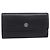 Cartera larga CHANEL de cuero negro con CC plateado Auth 204783 Plata - vista 13