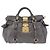 Borsa a Mano Miu Miu in Pelle 2way Grigio Tono Oro Auth 167623M Marrone - vista 13