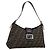 Borsa a tracolla FENDI Zucca Canvas Mamma Baguette Nero Argento Auth BA15572A