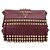 Saffiano Borsa a Tracolla PRADA Pelle Safiano Bordeaux Gold Auth 202965V D'oro Bordò - vista 13