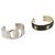 Salvatore Ferragamo Bangle Metal 2 Set Silver Black Auth SW2865 Nero Argento