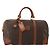 Céline Bolsa Boston CELINE Macadam PVC Couro Marrom Tom Dourado Auth 201406