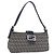 Borsa a tracolla FENDI Zucchino Canvas Mamma Baguette Navy Silver Auth 198254V Argento Blu navy