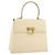 Borsa Salvatore Ferragamo Gancini in pelle bianca e oro Auth 205161 Bianco D'oro