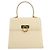 Borsa Salvatore Ferragamo Gancini in pelle bianca e oro Auth 205161 Bianco D'oro - vista 13
