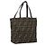 FENDI Zucca Canvas Handtasche Schwarz Braun Auth 204154