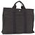 Hermès HERMES Her Line Tote MM Tote Bag Canvas Gray Silver Auth 204044 Braun Silber