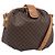 Céline Bolsa de Ombro CELINE Macadam Canvas PVC Leather Brown Gold Auth 202674 Marrom Dourado