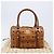 MCM Logogram Vicetos Boston Bag PVC Leder Braun Gold Auth 204458A Golden - Ansicht 12