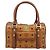 MCM Logogram Vicetos Boston Bag PVC Leder Braun Gold Auth 204458A Golden - Ansicht 13