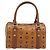 MCM Logogram Vicetos Boston Bag PVC Leder Braun Gold Auth 204458A Golden - Ansicht 2