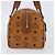 MCM Logogram Vicetos Boston Bag PVC Leder Braun Gold Auth 204458A Golden - Ansicht 4