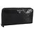Portafoglio lungo PRADA in pelle nero argento Auth 205863A