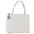 CHANEL Tote Bag Kaviarleder Standard Weiß Silber CC Auth 204728