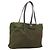 Borsa Tote PRADA Nylon Khaki Silver Auth 201463 Argento Cachi