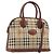 Borsa a mano Burberrys Nova Check PVC Leather 2way Beige Gold Tone Auth BA15534