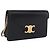 Céline Borsa a tracolla con catena CELINE Triomphe in pelle nera e tono oro Auth ka6199SAM Nero