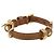 Bracciale PRADA in pelle marrone tono oro Auth ar14250V - vista 2