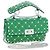 VALENTINO Rockstuds Schultertasche mit Kette aus Leder Grün Weiß Auth 202800V