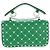 VALENTINO Rockstuds Schultertasche mit Kette aus Leder Grün Weiß Auth 202800V - Ansicht 2