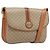 16 Céline CELINE Macadam Canvas Schultertasche PVC Beige Gold Auth 201484A Golden