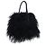 Borsa Tote Statement Roberto Cavalli in pelliccia mongola nera Nero