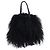 Borsa Tote Statement Roberto Cavalli in pelliccia mongola nera Nero - vista 3