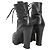 Black Prada Leather Heeled Combat Boots Size 40 - view 4