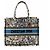 Autre Marque Book Tote Medium Canvas Bestickte Handtasche Weiß