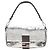 Fendi Baguette-Tasche mit Pailletten in Silber & Schwarz