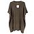 Top Hermès in Lana Khaki con Maniche a Sbuffo Multicolore
