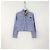 Top Miu Miu de algodão com padrão xadrez Navy Multicor - vista 3