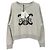 Céline Strickpullover aus Baumwolle Grau Puffärmel Mehrfarben