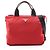 Prada Triangle Logo 2-Way Tote Bag Black Red