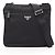 Bolsa de Ombro Prada em Nylon Preto e Couro Saffiano