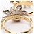 Anillo Louis Vuitton LV Windsor Fleur Negro Dorado - vista 4