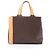 Céline Sac à main Celine Macadam avec logo embossé Marron Beige