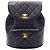 Chanel Matelassé Rucksack/Handtasche aus schwarzem Leder