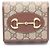 Billetera bi-fold Gucci Horsebit GG Supreme Castaño Beige
