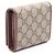 Billetera bi-fold Gucci Horsebit GG Supreme Castaño Beige - vista 2