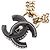 Chanel D22C Coco Mark Padlock Motif Double Choker Negro Blanco Dorado